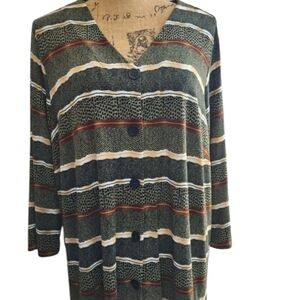 Studio Works Size 2X Plus Green Polyester & spandex top